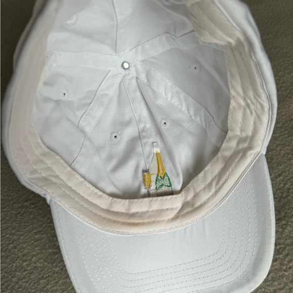 Champagne bottle and glass white baseball cap - Picture 3 of 6